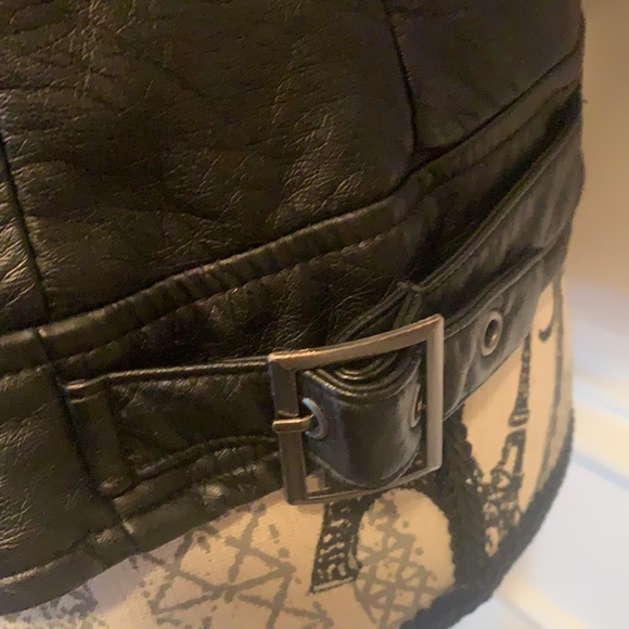 Black faux leather biker style jacket for women size M - Picture 6 of 11